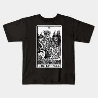 III. The Empress Tarot Card | Black and white Kids T-Shirt